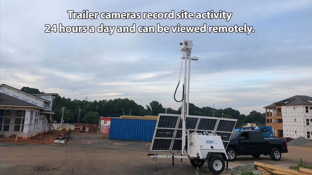 Trailer cameras record site activity